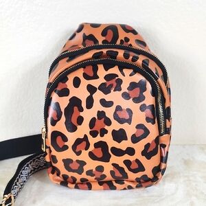 Leopard Sling Crossbody Backpack